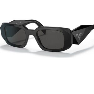 Prada Runway 49mm Rectangular Sunglasses in Black